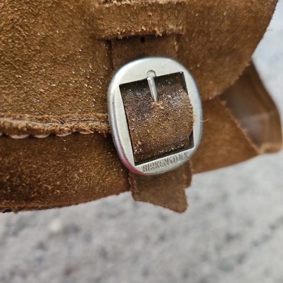 Birkenstock Unisex Brown Buckle Suede Slip On Classic Orthopedic Clog 9W 7M - Picture 13 of 14